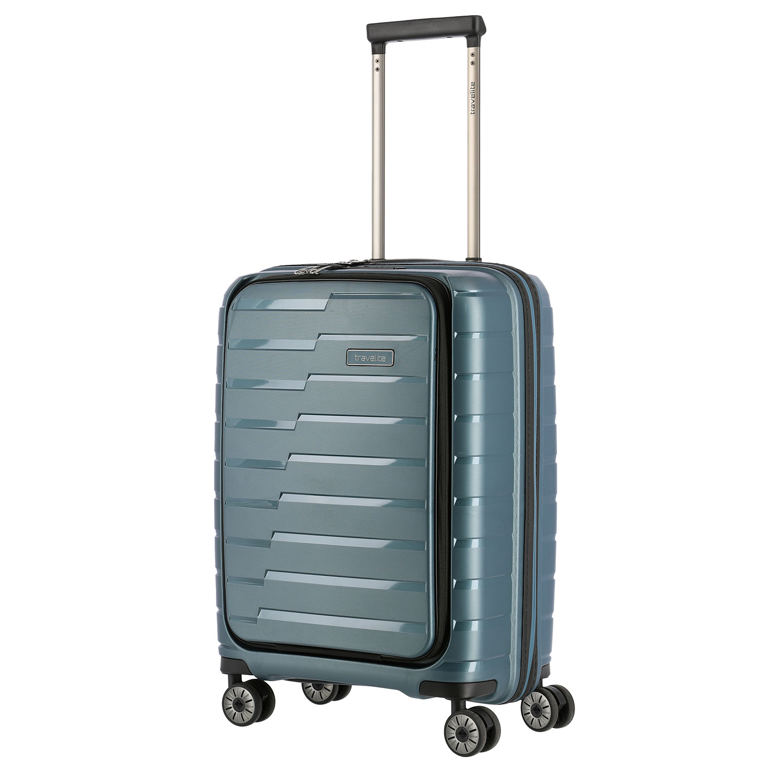 travelite Air Base Business Kabinentrolley 55 cm 4 Rollen mit Vortasche, Blau