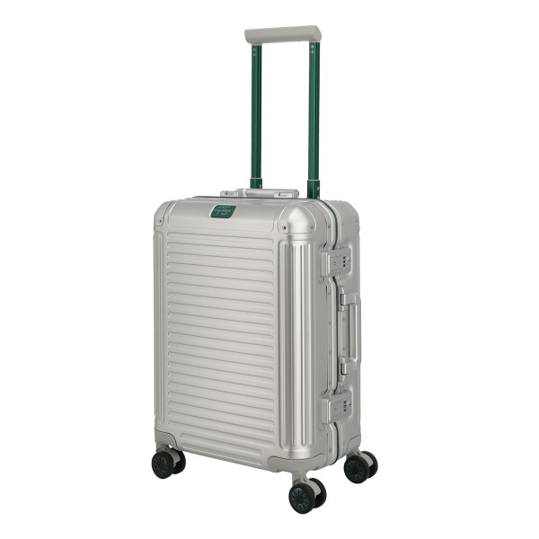 travelite Next 75 Jahre Jubiläums-Edition Kabinentrolley 55 cm 4 Rollen silber-grün