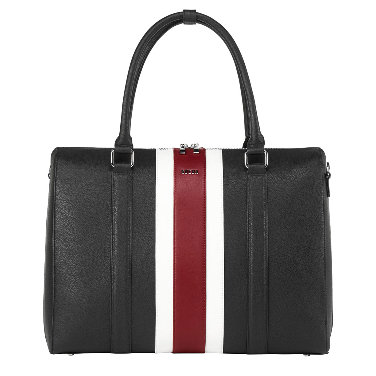 SOCHA BB Red Stripe Damen Handtasche 44 cm, Schwarz