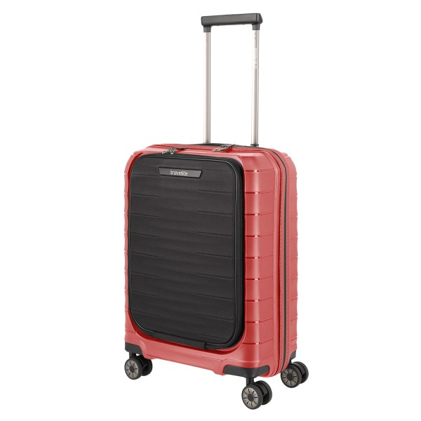 travelite Mooby Trolley mit Vortasche 55 cm 4 Rollen rot 