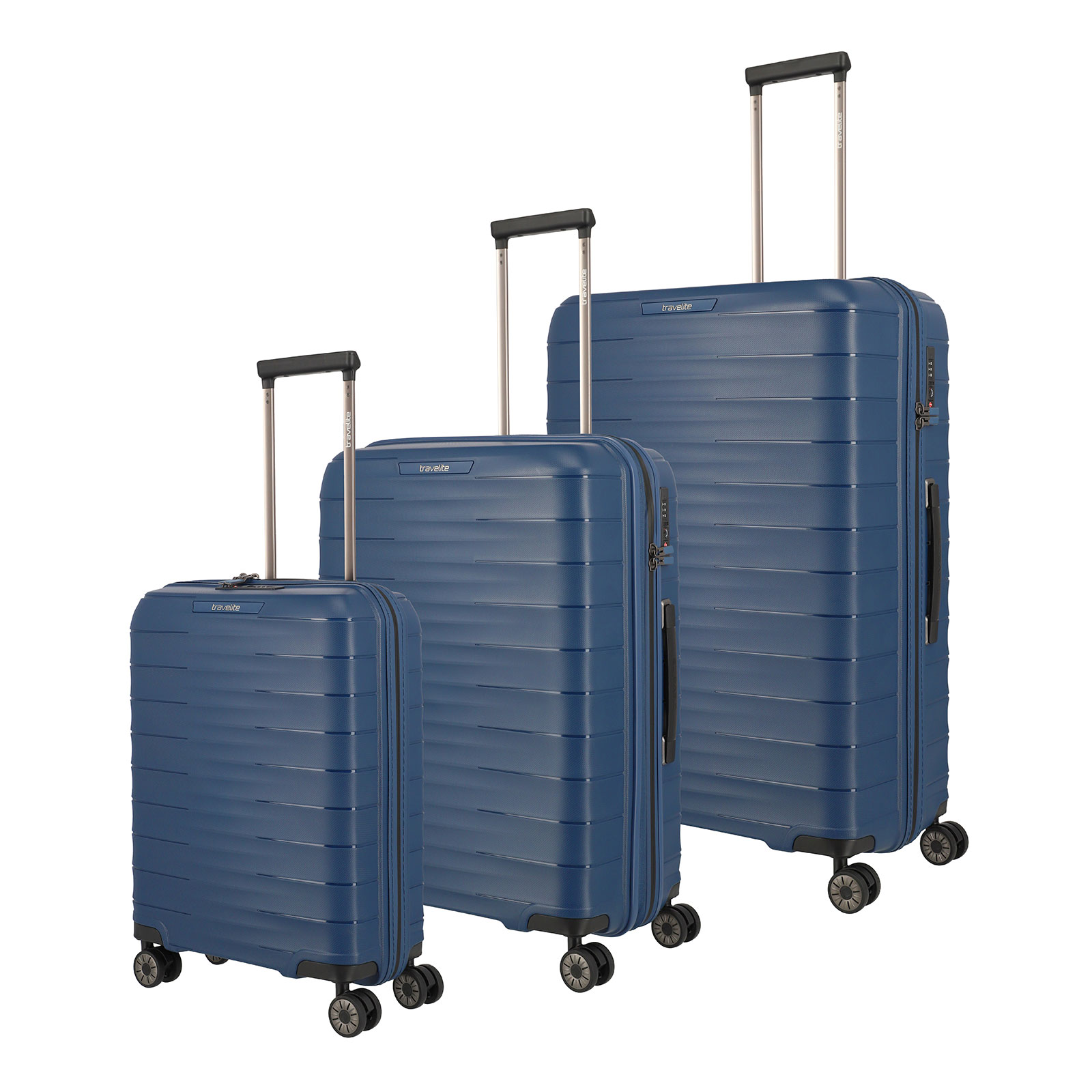 travelite Mooby Kofferset 4 Rollen L/M/S, Blau