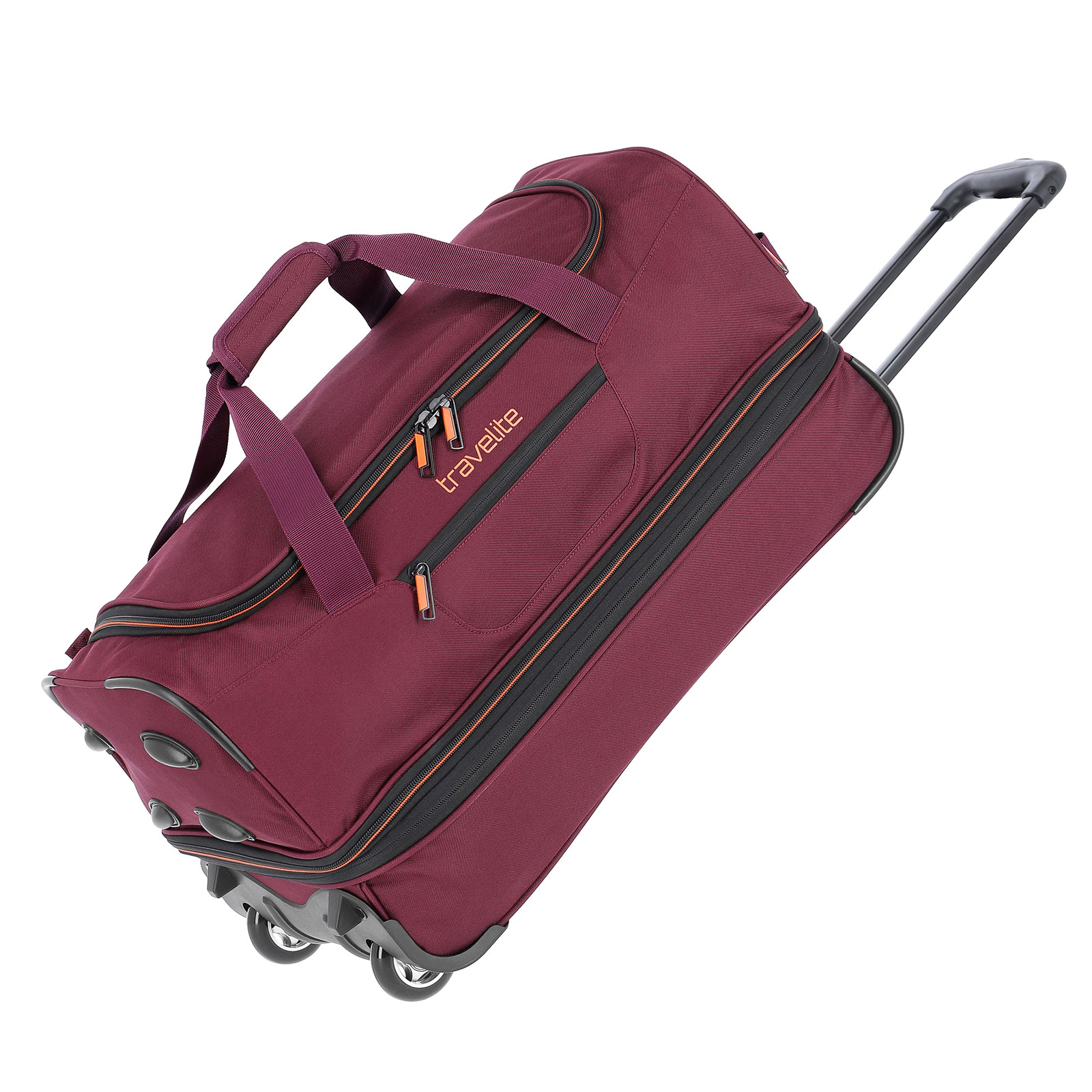 travelite Basics Trolley Reisetasche 55 cm 2 Rollen erweiterbar, Rot