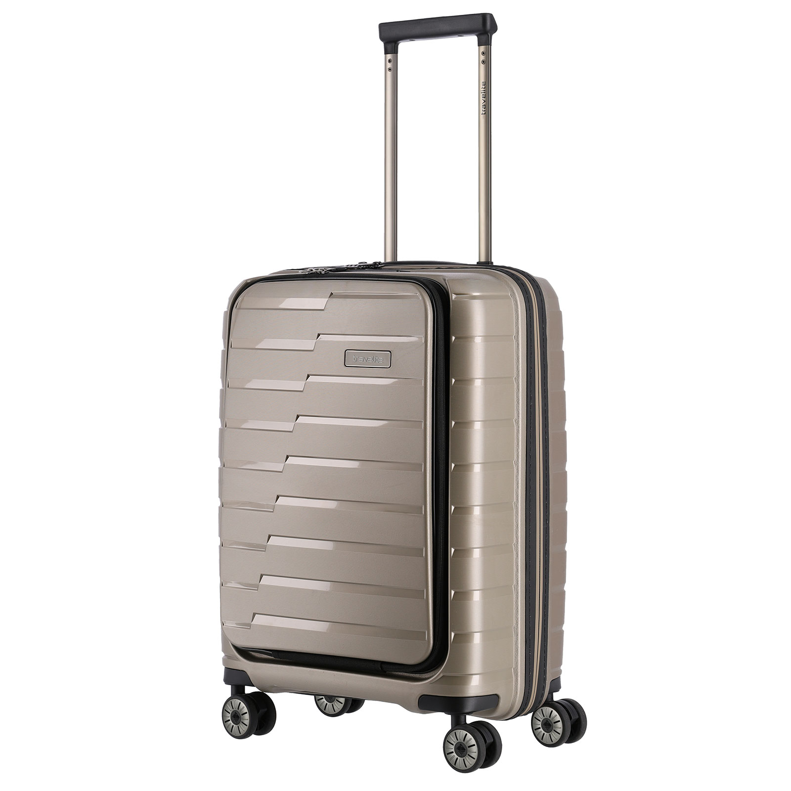 travelite Air Base Business Kabinentrolley 55 cm 4 Rollen mit Vortasche, Beige