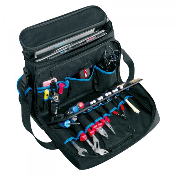 B&W Tec Bag Werkzeug-Umhängetasche Typ service mit Laptopfach - offen mit Werkzeug