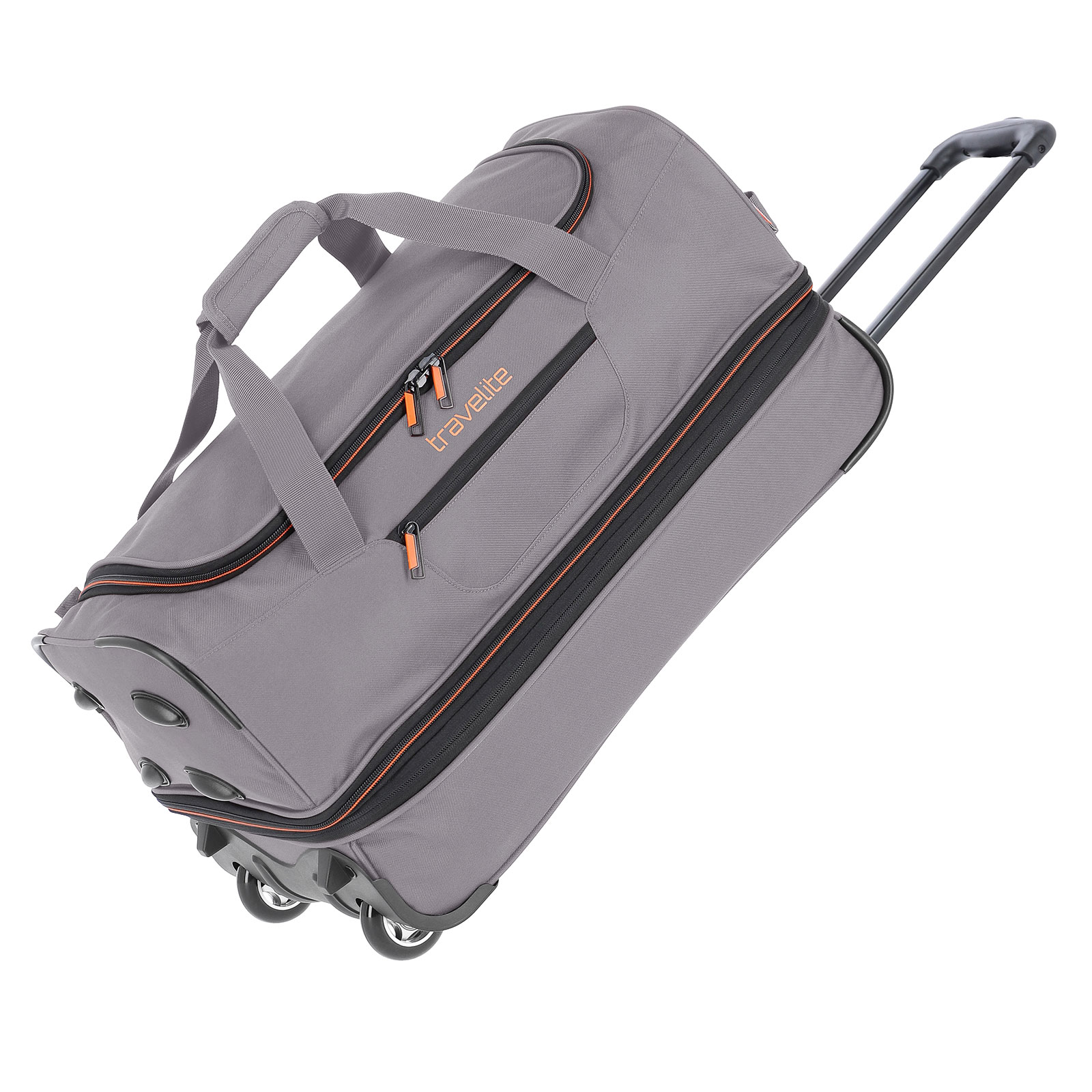travelite Basics Trolley Reisetasche 55 cm 2 Rollen erweiterbar, Grau