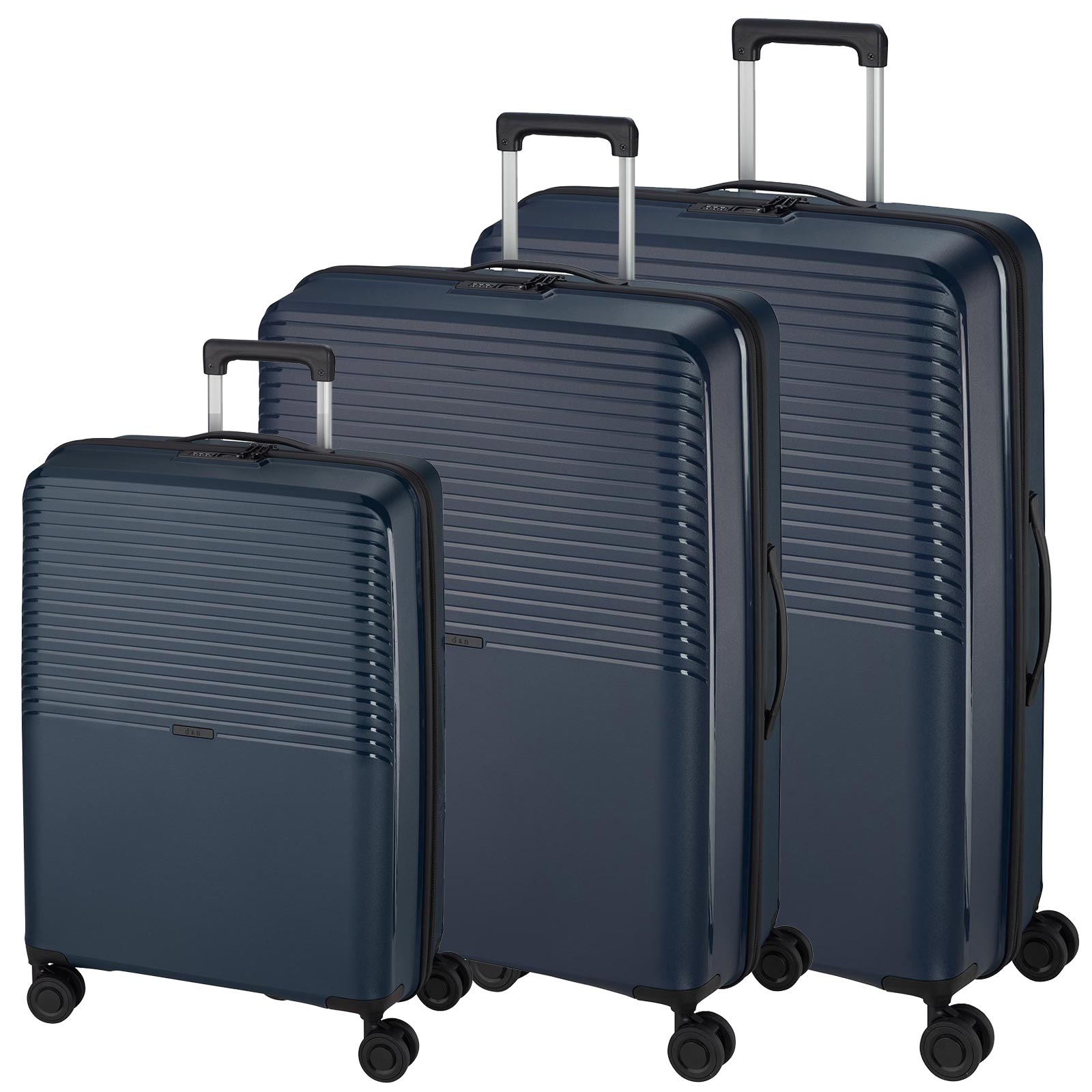 d&n Travel Line 4000 Koffer-Set 3-teilig 4 Rollen S-M-L, Blau