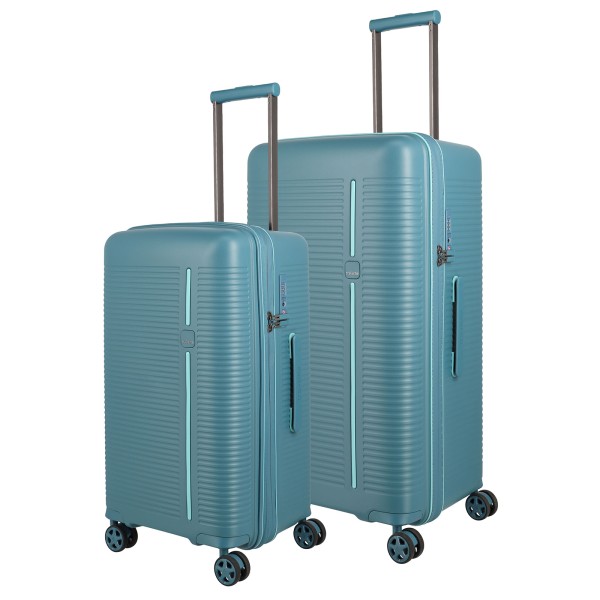 travelite Roomer Kofferset 4 Rollen L/M aqua