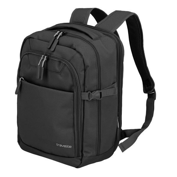 travelite Kick Off Kabinenrucksack 40 cm erweiterbar schwarz