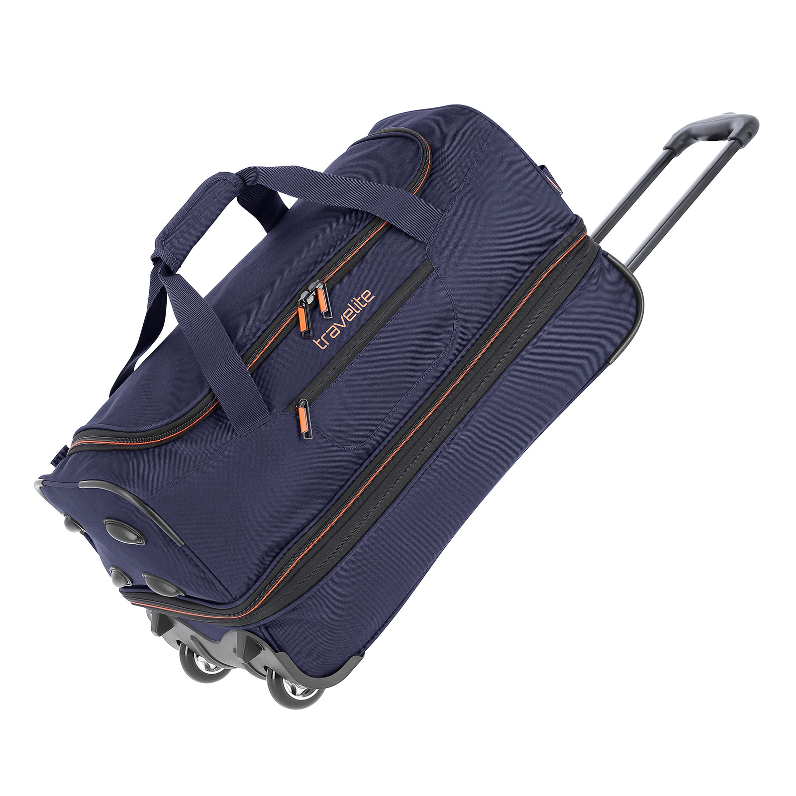 travelite Basics Trolley Reisetasche 55 cm 2 Rollen erweiterbar, Blau